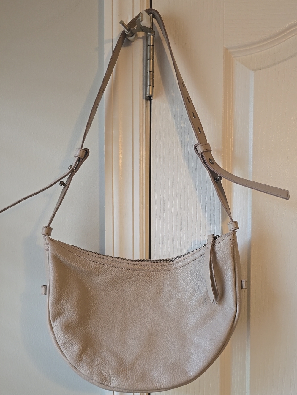 The Sak Pebbled Crescent Shoulder Bag- Color: Sand